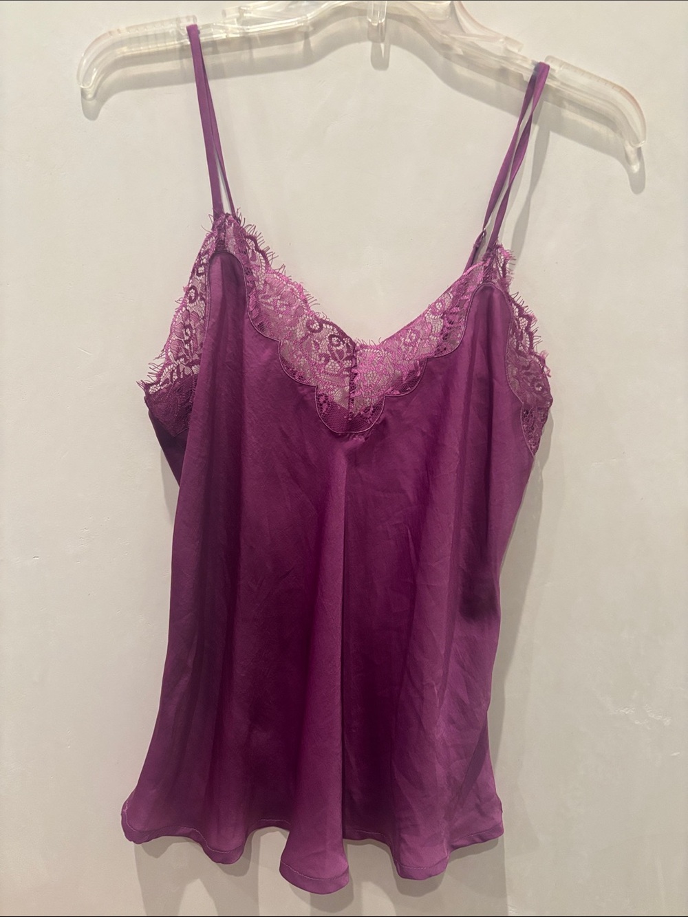 Easel Violet Place satin lace-trim camisole.